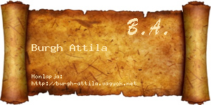 Burgh Attila névjegykártya